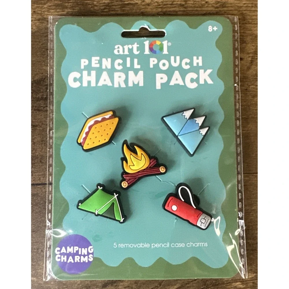 New Art 101 Blue Croc Style Camping Charms - 5 Charm Pack Fast Shipping